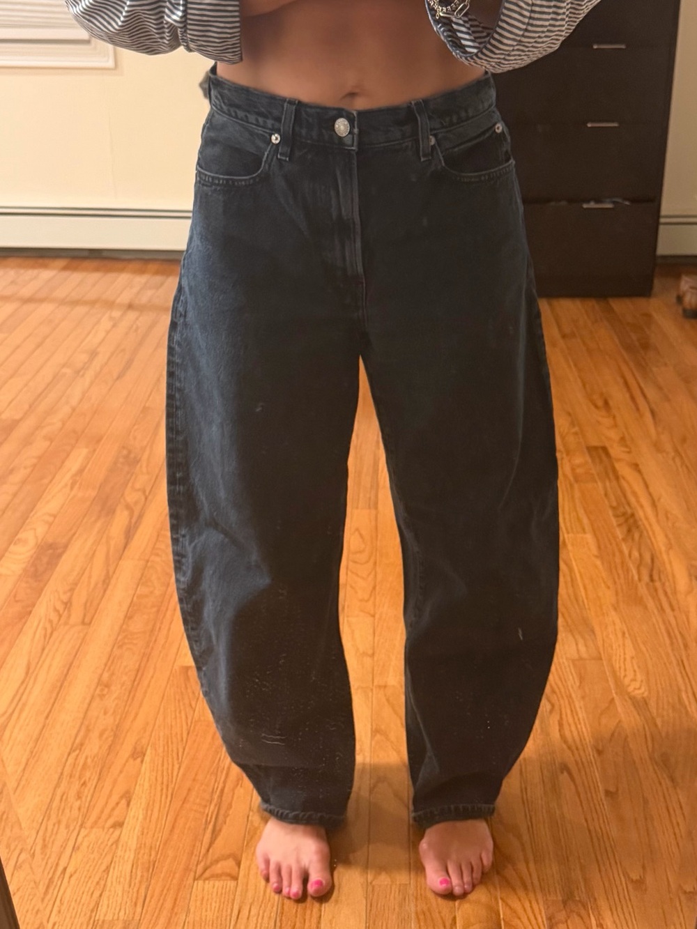 Frame Denim Women’s Barrel Jeans in Rinse Wash